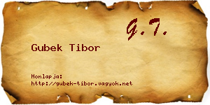 Gubek Tibor névjegykártya
